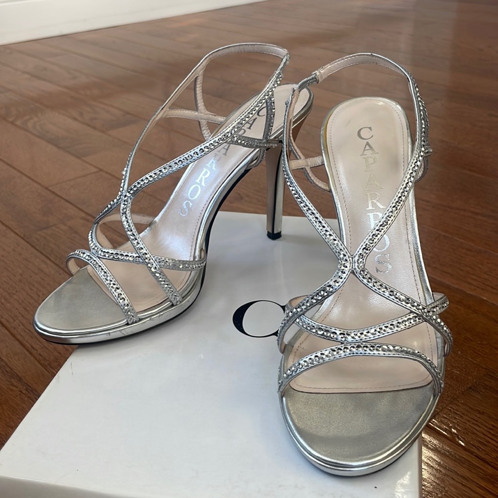 Caparros Silver Metallic Heels